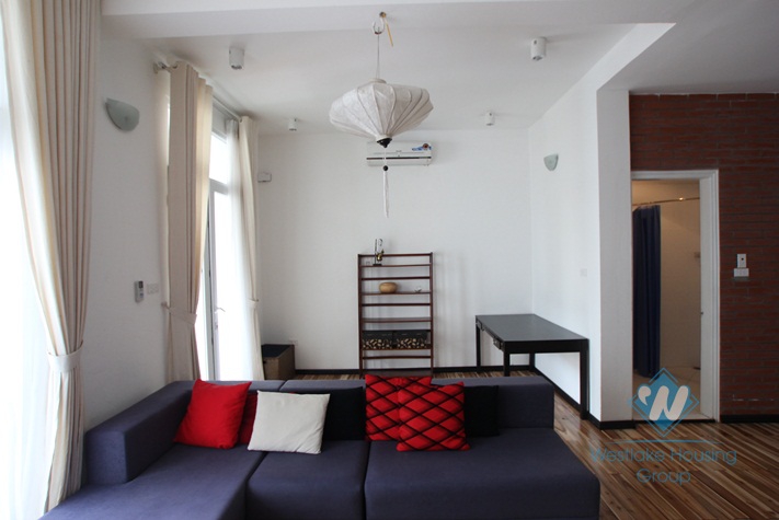 Bright duplex apartment for lease in Westlake area, Hanoi, fully furnished.